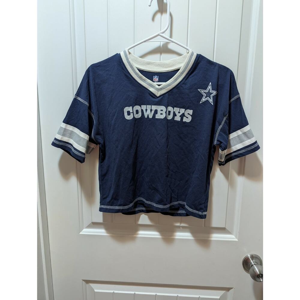 Dallas Cowboys NFL Women's Blue V-Neck Shirt Size M GameDay Party